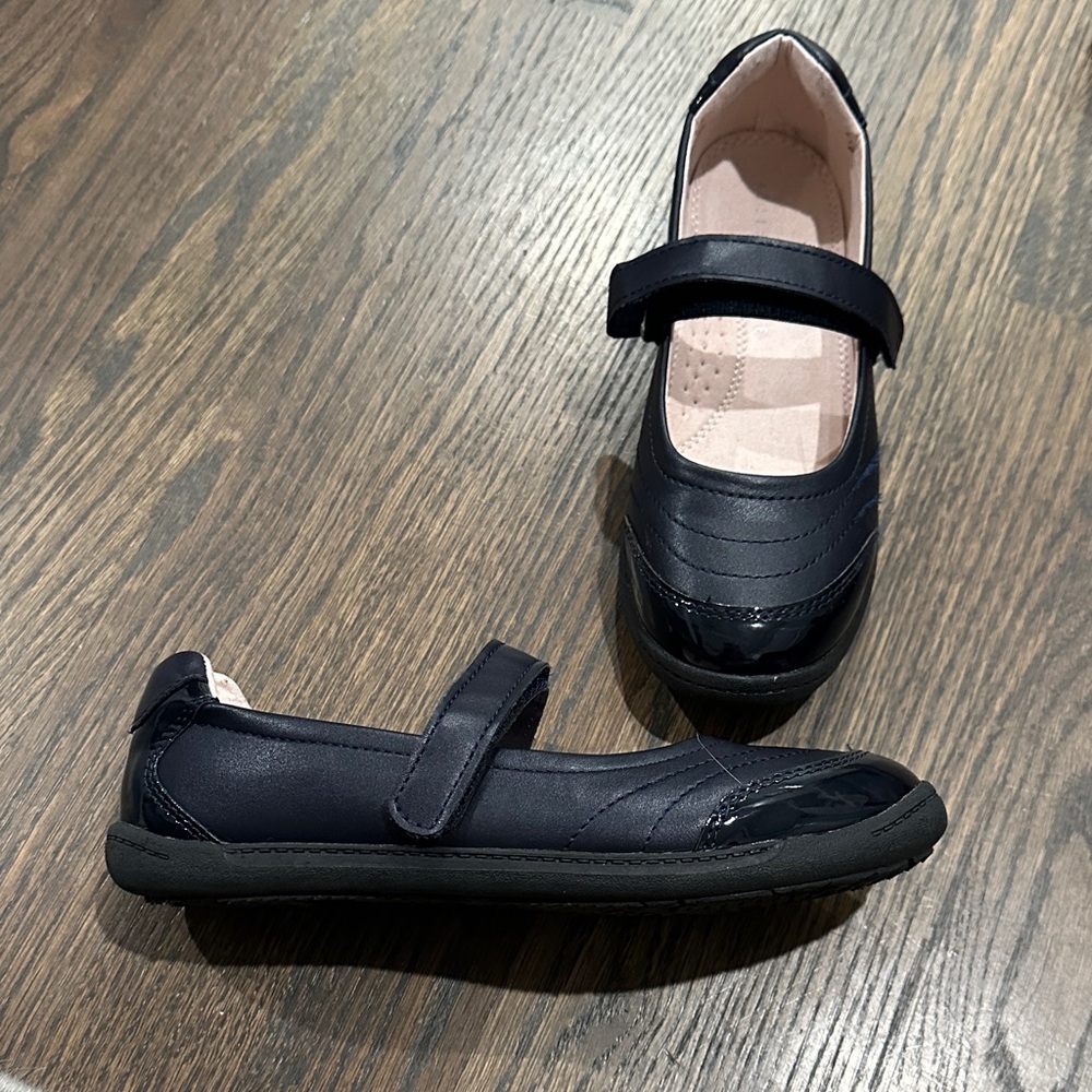 Kelly & Katie Francis Mary Jane Flats Navy Blue Uniform Dress Shoes Sz 3